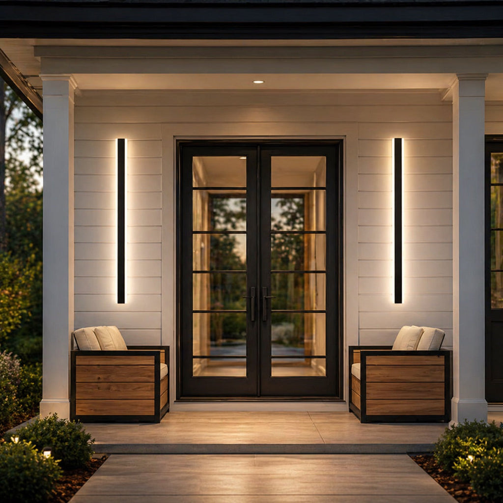 LED Außenwandleuchte Lichtleiste schwarz IP65 – Abmessungen und Maße