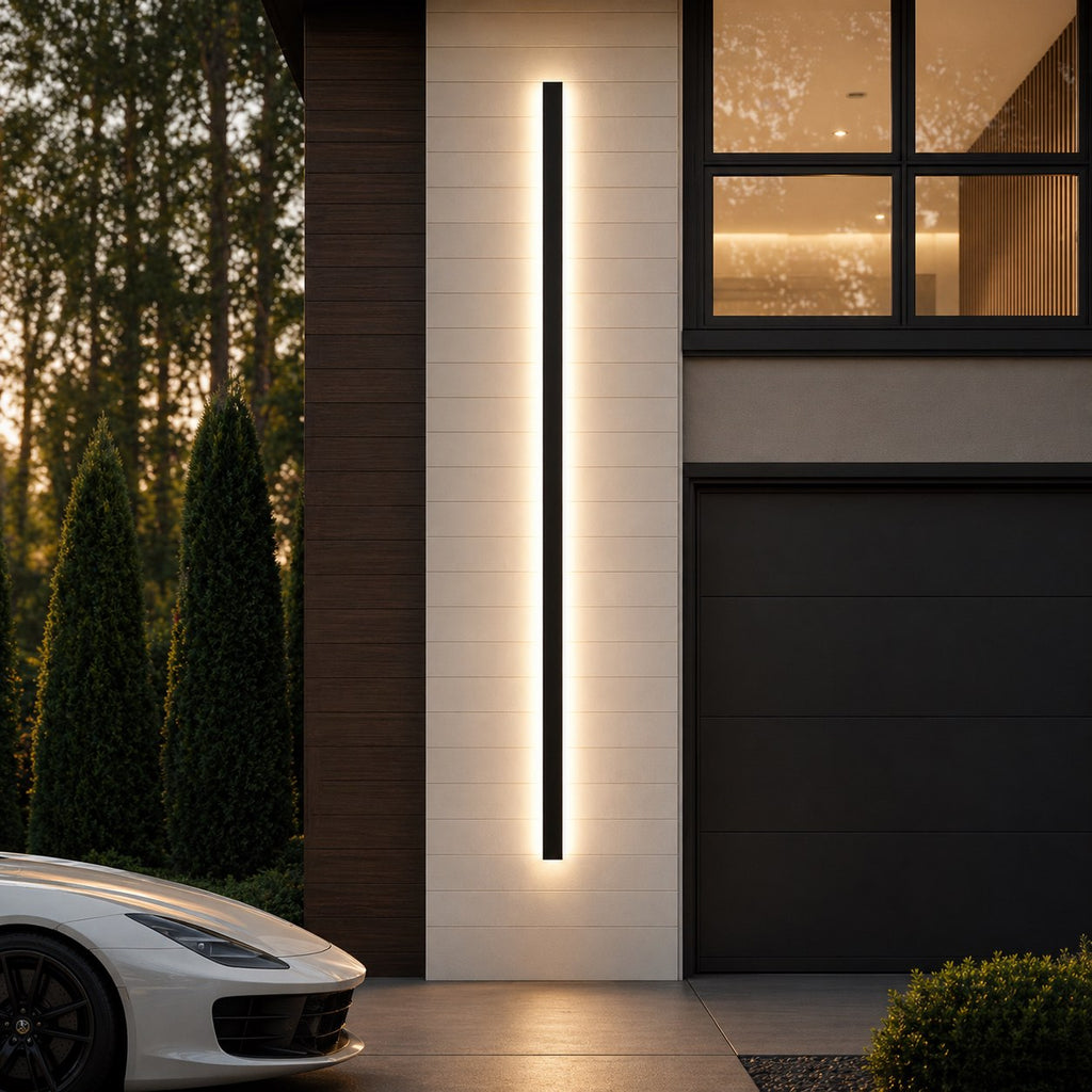 LED Außenwandleuchte Lichtleiste schwarz IP65 – Detailansicht der Oberfläche