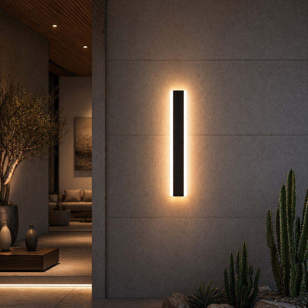 LED Außenwandleuchte Lichtleiste schwarz IP65 – Detailansicht der Oberfläche