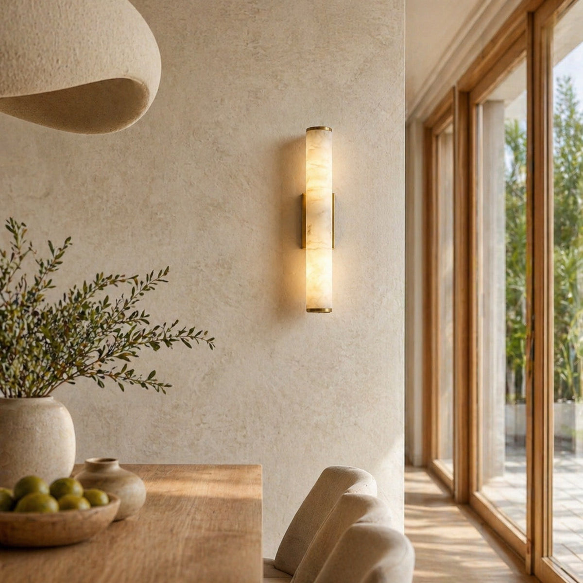 LED Wandleuchte Marmoroptik mit Kupfer Akzenten – Produktansicht