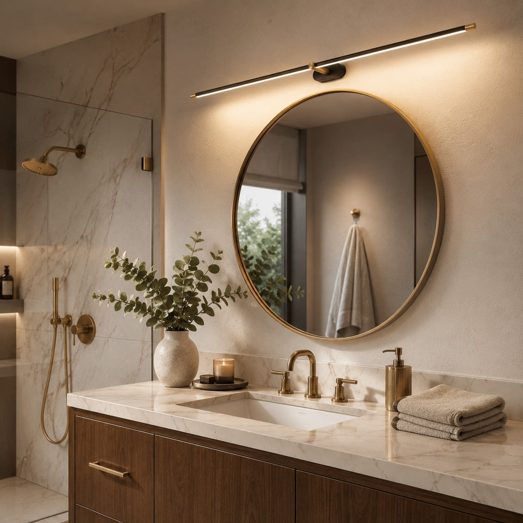 Lineare LED Wandleuchte Metall minimalistisch – Seitenansicht