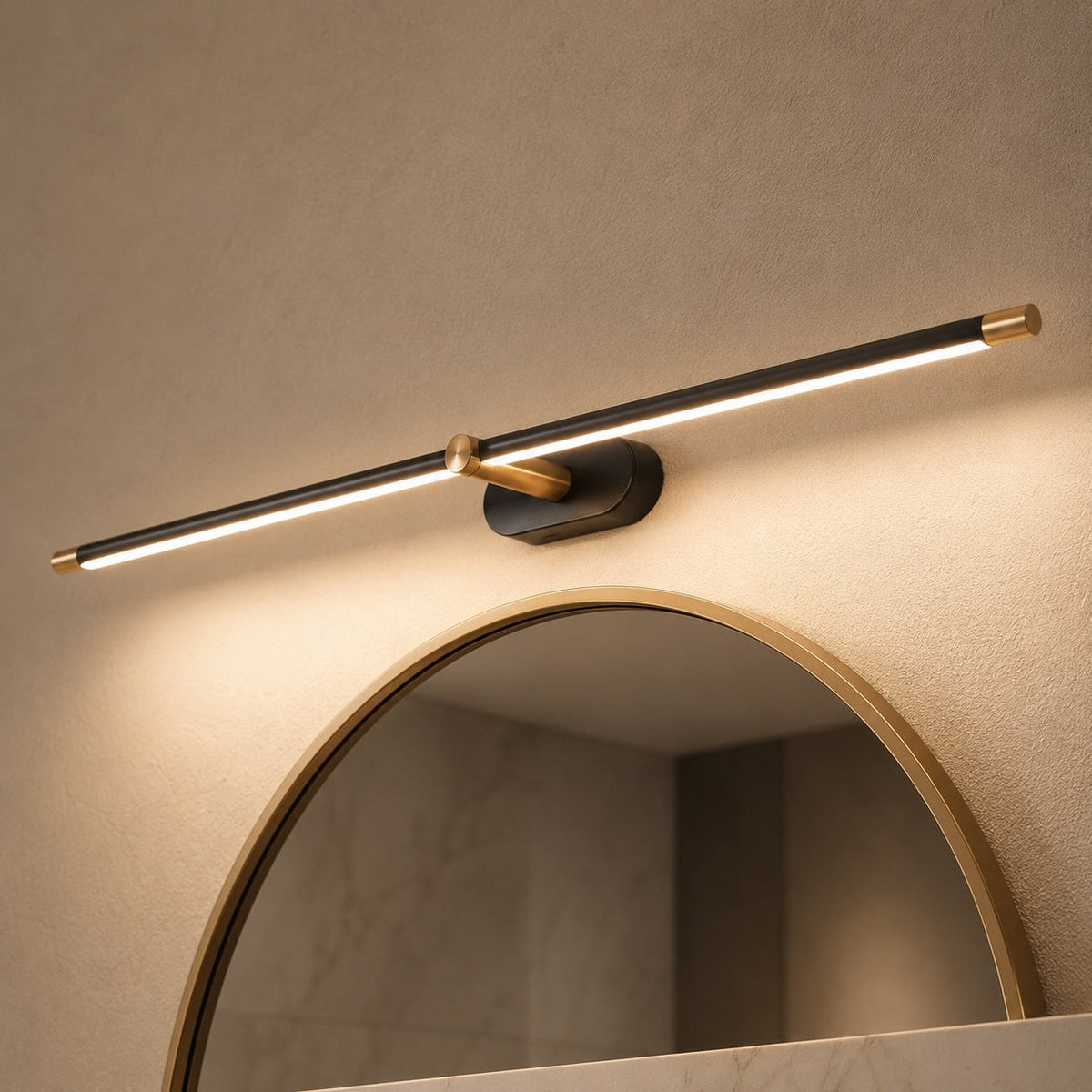Lineare LED Wandleuchte Metall minimalistisch – Detailansicht der Oberfläche