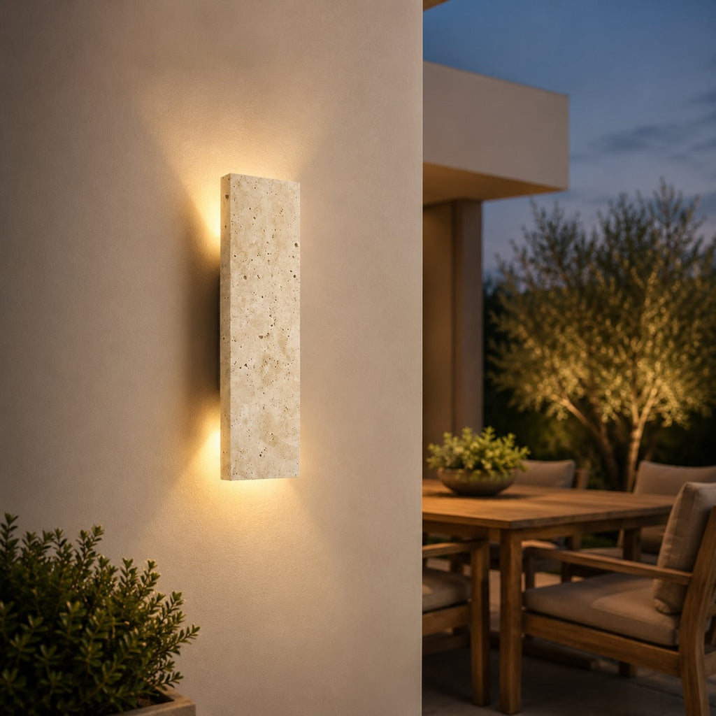 LED Wandleuchte Naturstein dimmbar IP65 innen und außen – Lichtfarben im Vergleich