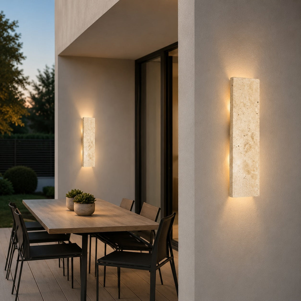 LED Wandleuchte Naturstein dimmbar IP65 innen und außen – Detailansicht der Oberfläche