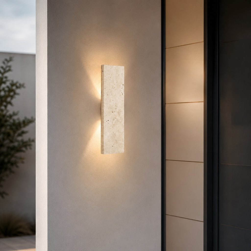 LED Wandleuchte Naturstein dimmbar IP65 innen und außen – Beleuchtung im Wohnraum