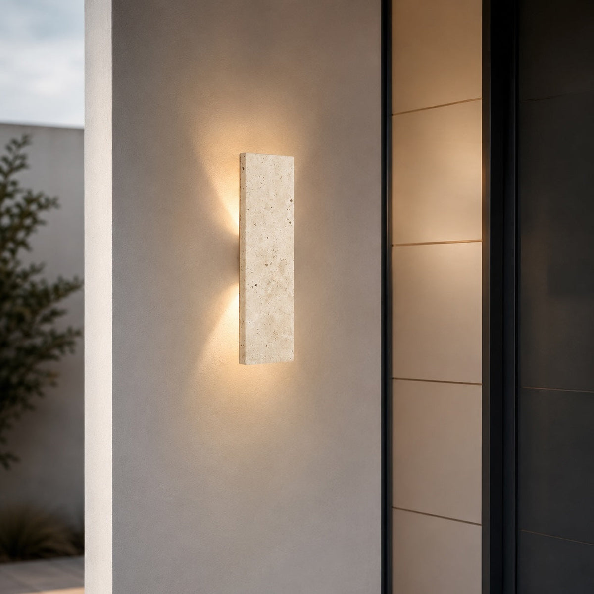 LED Wandleuchte Naturstein dimmbar IP65 innen und außen – Beleuchtung im Wohnraum
