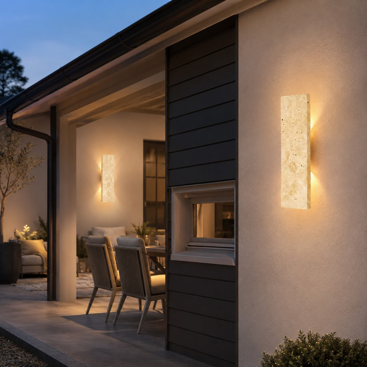 LED Wandleuchte Naturstein dimmbar IP65 innen und außen – Abmessungen und Maße