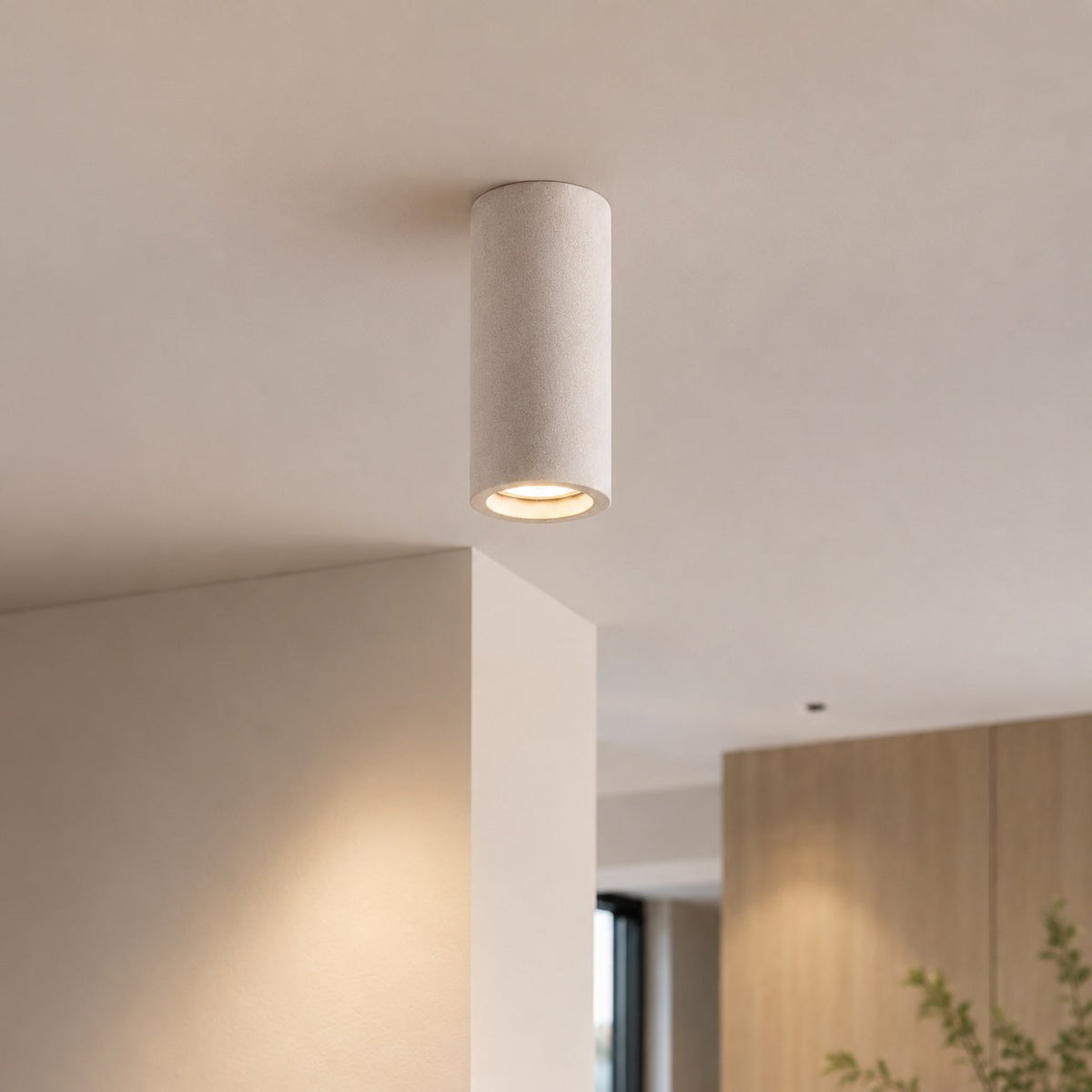 LED Deckenspot Beton rund GU10 minimalistisch – Produktansicht