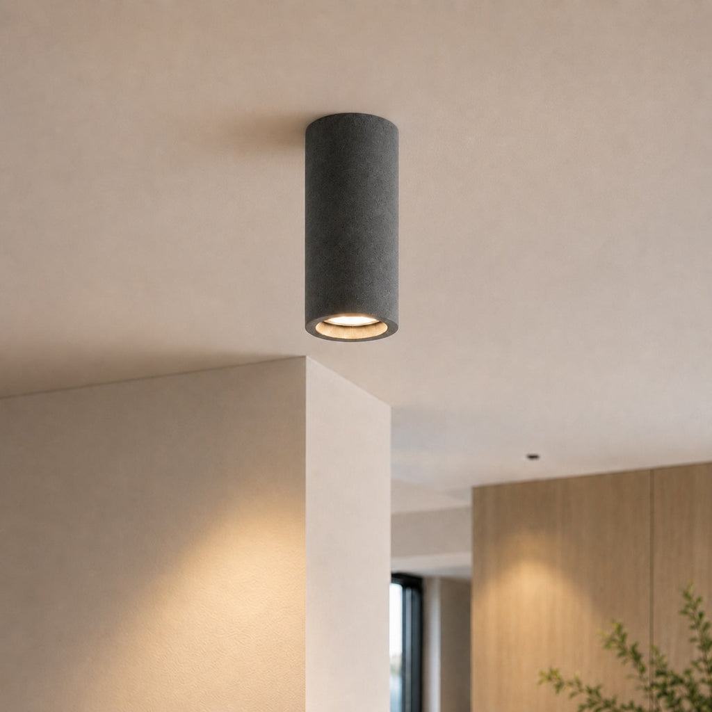 LED Deckenspot Beton rund GU10 minimalistisch – Detailansicht der Oberfläche