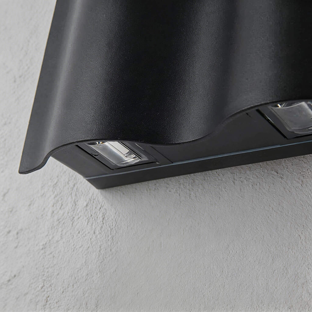 LED Außenwandleuchte Up Down schwarz mit Klarglas – Seitenansicht