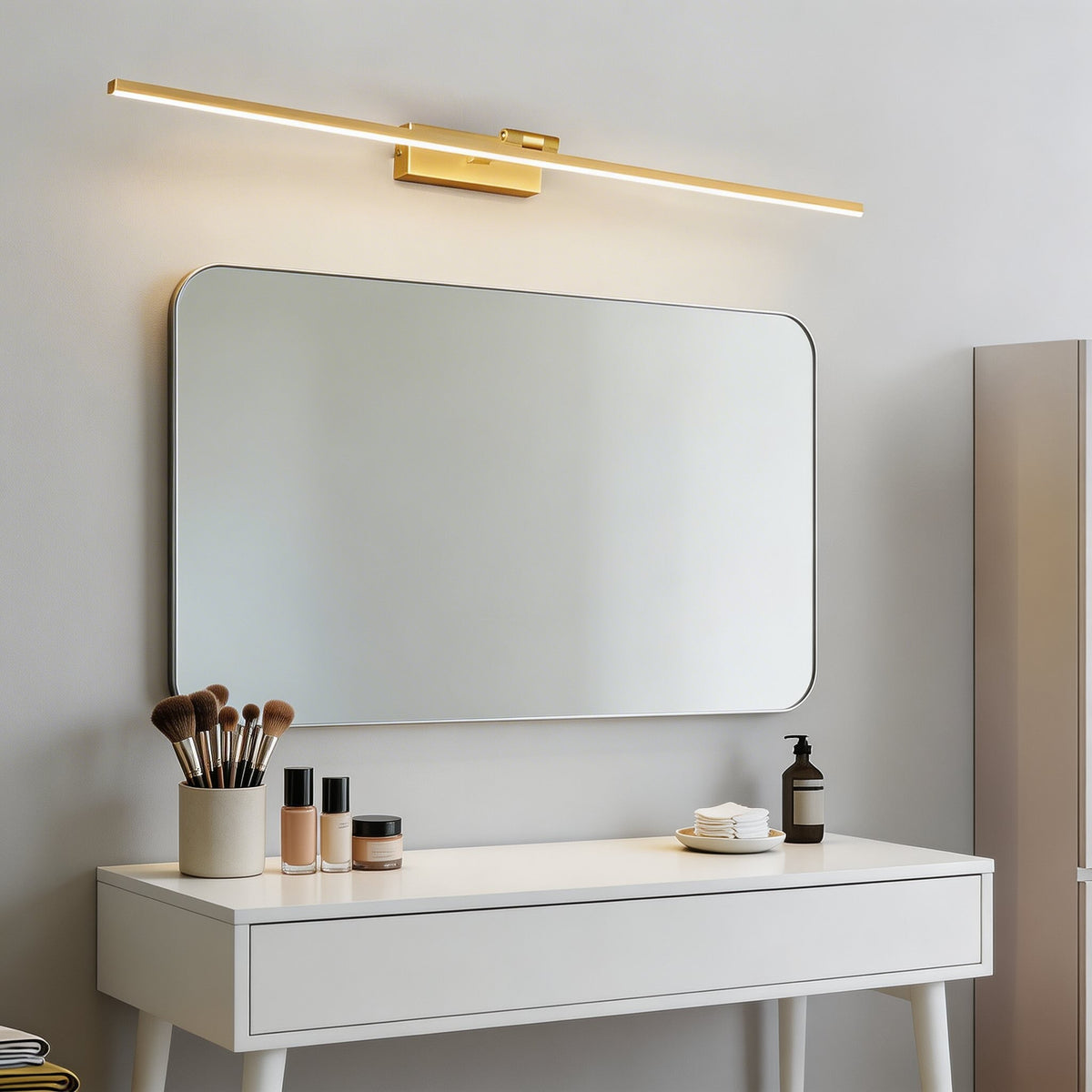 LED Spiegelleuchte drehbar Bad mit 3 Lichtfarben – Montage an der Wand