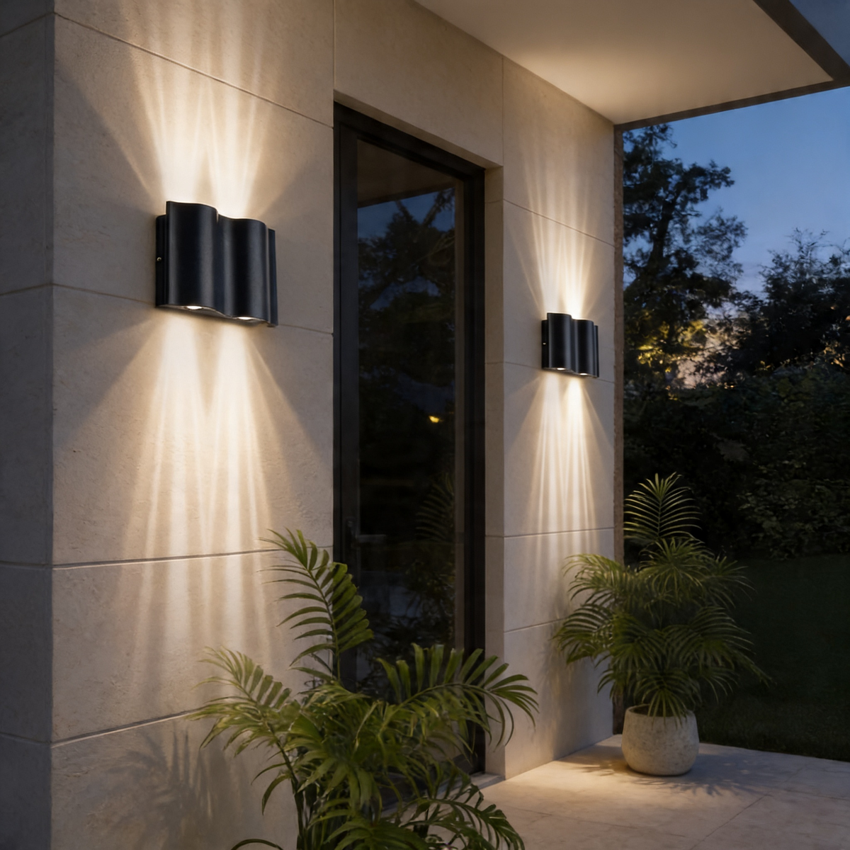 LED Außenwandleuchte Up Down schwarz mit Klarglas – Beleuchtung im Wohnraum
